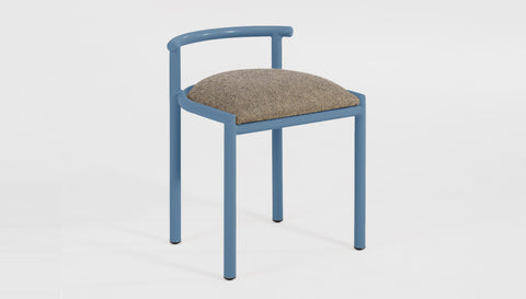reddie-raw dining chair 50W x 48D x 72H *cm (45H seat height crushed) / Fabric~Textile 23 402 black stripe / Metal~Blue Cinta cafe stool