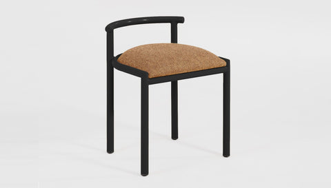 reddie-raw stool 45W x 43D x 59H *cm (46 seat height crushed) / 100% Wool Fabric~Textile 23 413  orange stripe / Metal~Black Cinta Cafe Stool - Metal