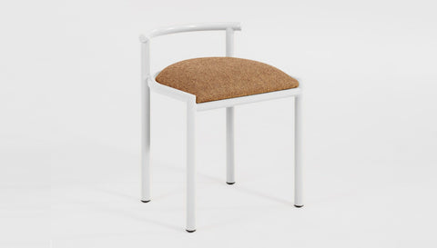 reddie-raw stool 45W x 43D x 59H *cm (46 seat height crushed) / 100% Wool Fabric~Textile 23 413  orange stripe / Metal~White Cinta Cafe Stool - Metal