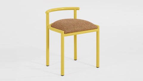 reddie-raw stool 45W x 43D x 59H *cm (46 seat height crushed) / 100% Wool Fabric~Textile 23 413  orange stripe / Metal~Yellow Cinta Cafe Stool - Metal