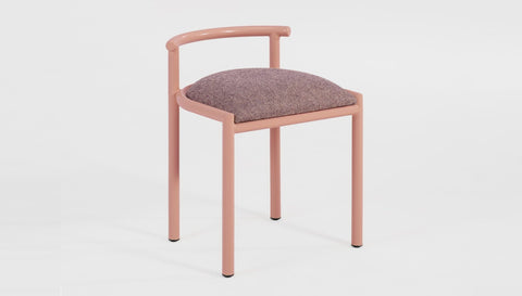 reddie-raw stool 45W x 43D x 59H *cm (46 seat height crushed) / 100% Wool Fabric~Textile 23 489 pink stripe / Metal~Pink Cinta Cafe Stool - Metal