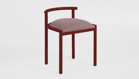 reddie-raw stool 45W x 43D x 59H *cm (46 seat height crushed) / 100% Wool Fabric~Textile 23 489 pink stripe / Metal~Rust Cinta Cafe Stool - Metal
