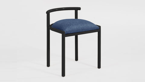 reddie-raw dining chair 50W x 48D x 72H *cm (45H seat height crushed) / Fabric~Davano Navy / Metal~Black Cinta cafe stool metal