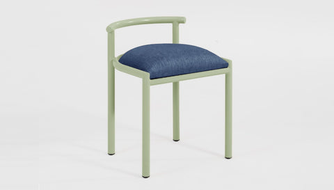 reddie-raw dining chair 50W x 48D x 72H *cm (45H seat height crushed) / Fabric~Davano Navy / Metal~Mint Cinta cafe stool metal