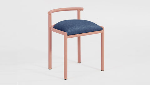 reddie-raw dining chair 50W x 48D x 72H *cm (45H seat height crushed) / Fabric~Davano Navy / Metal~Pink Cinta cafe stool metal