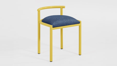 reddie-raw dining chair 50W x 48D x 72H *cm (45H seat height crushed) / Fabric~Davano Navy / Metal~Yellow Cinta cafe stool metal