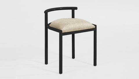reddie-raw dining chair 50W x 48D x 72H *cm (45H seat height crushed) / Fabric~Davano Paperbank / Metal~Black Cinta cafe stool metal