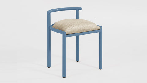 reddie-raw dining chair 50W x 48D x 72H *cm (45H seat height crushed) / Fabric~Davano Paperbank / Metal~Blue Cinta cafe stool metal