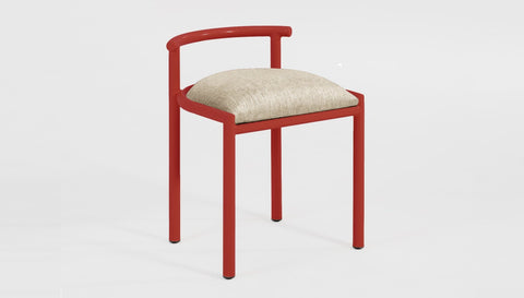 reddie-raw dining chair 50W x 48D x 72H *cm (45H seat height crushed) / Fabric~Davano Paperbank / Metal~Red Cinta cafe stool metal