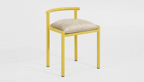 reddie-raw dining chair 50W x 48D x 72H *cm (45H seat height crushed) / Fabric~Davano Paperbank / Metal~Yellow Cinta cafe stool metal