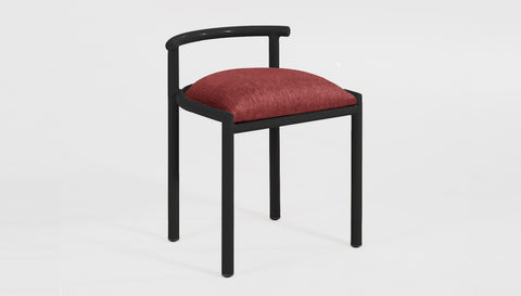 reddie-raw dining chair 50W x 48D x 72H *cm (45H seat height crushed) / Fabric~Davano Sangria / Metal~Black Cinta cafe stool metal