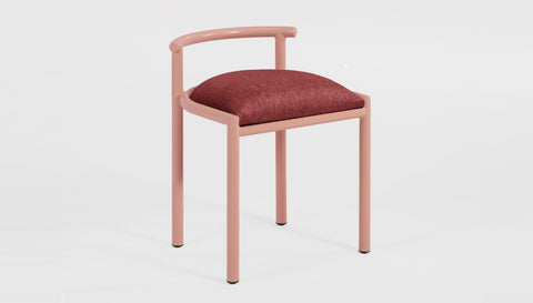 reddie-raw dining chair 50W x 48D x 72H *cm (45H seat height crushed) / Fabric~Davano Sangria / Metal~Pink Cinta cafe stool metal