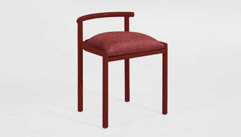 reddie-raw dining chair 50W x 48D x 72H *cm (45H seat height crushed) / Fabric~Davano Sangria / Metal~Rust Cinta cafe stool metal