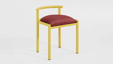 reddie-raw dining chair 50W x 48D x 72H *cm (45H seat height crushed) / Fabric~Davano Sangria / Metal~Yellow Cinta cafe stool metal
