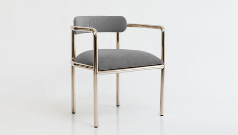 reddie-raw lounge chair 61W x 56D x 69H *cm (45H seat) / Metal~Stainless Steel / Fabric~Magma Frost Cinta chair