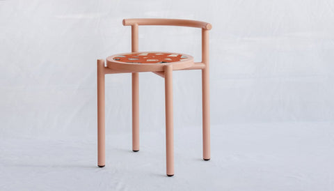 reddie-raw stool 45W x 43D x 59H *cm (45 seat height) / Collab~Pink / Metal~Pink Cinta COLLAB