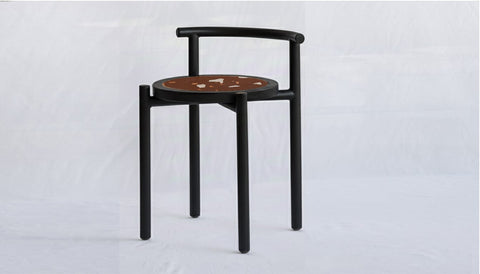 reddie-raw stool 45W x 43D x 59H *cm (45 seat height) / Collab~Rust / Metal~Black Cinta COLLAB