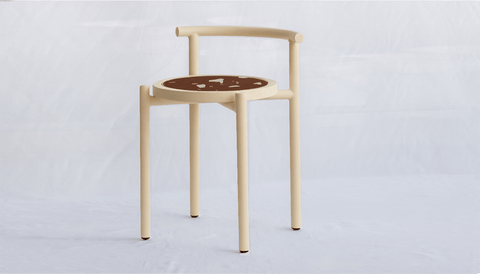 reddie-raw stool 45W x 43D x 59H *cm (45 seat height) / Collab~Rust / Metal~Cream Cinta COLLAB