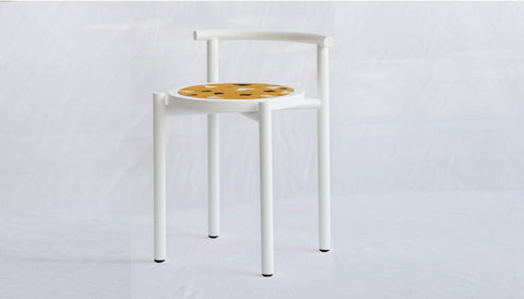reddie-raw stool 45W x 43D x 59H *cm (45 seat height) / Collab~Yellow / Metal~White Cinta COLLAB