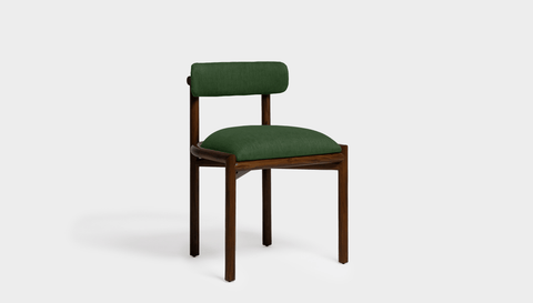 reddie-raw dining chair 50W x 48D x 76H *cm (46H seat height crushed) / Solid Reclaimed Teak Wood~Walnut / Fabric~Davano Green Cinta Dining Chair - Wood