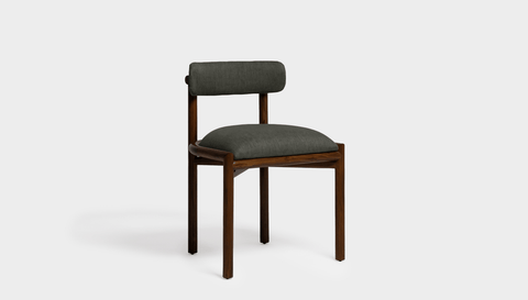 reddie-raw dining chair 50W x 48D x 76H *cm (46H seat height crushed) / Solid Reclaimed Teak Wood~Walnut / Fabric~Davano Iron Stone Cinta Dining Chair - Wood