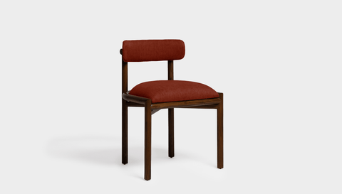 reddie-raw dining chair 50W x 48D x 76H *cm (46H seat height crushed) / Solid Reclaimed Teak Wood~Walnut / Fabric~Davano Sangria Cinta Dining Chair - Wood