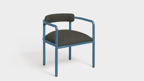 reddie-raw dining chair 61W x 56D x 69H *cm (45H seat height crushed) / Metal~Blue / Fabric~Blush Antrazit Cinta metal arm chair