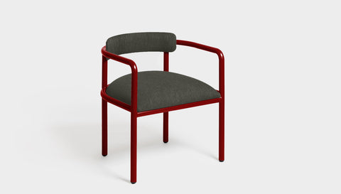 reddie-raw dining chair 61W x 56D x 69H *cm (45H seat height crushed) / Metal~Rust / Fabric~Blush Antrazit Cinta metal arm chair