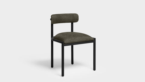 reddie-raw dining chair 50W x 48D x 72H *cm (45H seat height crushed) / Metal~Black / Fabric~Blush Antrazit Cinta metal dining chair