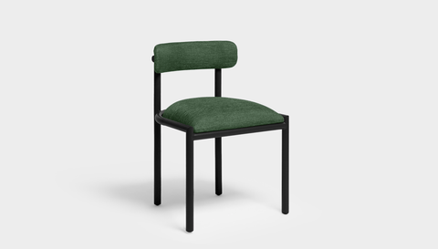 reddie-raw dining chair 50W x 48D x 72H *cm (45H seat height crushed) / Metal~Black / Fabric~Davano Green Cinta metal dining chair