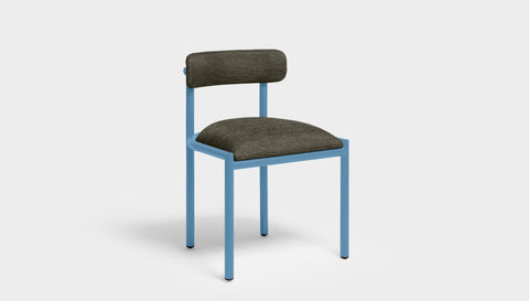 reddie-raw dining chair 50W x 48D x 72H *cm (45H seat height crushed) / Metal~Blue / Fabric~Blush Antrazit Cinta metal dining chair