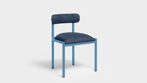 reddie-raw dining chair 50W x 48D x 72H *cm (45H seat height crushed) / Metal~Blue / Fabric~Blush Navy Cinta metal dining chair
