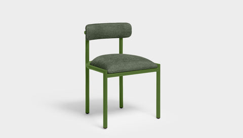 reddie-raw dining chair 50W x 48D x 72H *cm (45H seat height crushed) / Metal~Green / Fabric~Blush Green Cinta metal dining chair