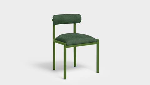 reddie-raw dining chair 50W x 48D x 72H *cm (45H seat height crushed) / Metal~Green / Fabric~Davano Green Cinta metal dining chair