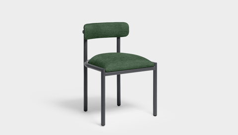 reddie-raw dining chair 50W x 48D x 72H *cm (45H seat height crushed) / Metal~Grey / Fabric~Davano Green Cinta metal dining chair