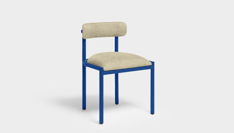 reddie-raw dining chair 50W x 48D x 72H *cm (45H seat height crushed) / Metal~Navy / Fabric~Blush Cream Cinta metal dining chair