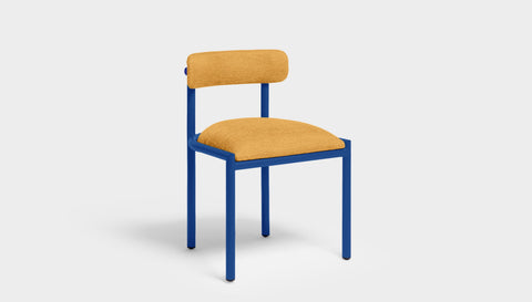 reddie-raw dining chair 50W x 48D x 72H *cm (45H seat height crushed) / Metal~Navy / Fabric~Blush Curry Cinta metal dining chair