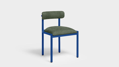 reddie-raw dining chair 50W x 48D x 72H *cm (45H seat height crushed) / Metal~Navy / Fabric~Blush Green Cinta metal dining chair