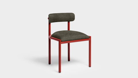 reddie-raw dining chair 50W x 48D x 72H *cm (45H seat height crushed) / Metal~Red / Fabric~Blush Antrazit Cinta metal dining chair
