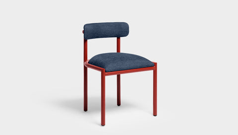 reddie-raw dining chair 50W x 48D x 72H *cm (45H seat height crushed) / Metal~Red / Fabric~Blush Navy Cinta metal dining chair