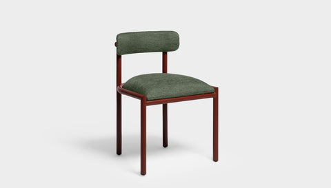 reddie-raw dining chair 50W x 48D x 72H *cm (45H seat height crushed) / Metal~Rust / Fabric~Blush Green Cinta metal dining chair