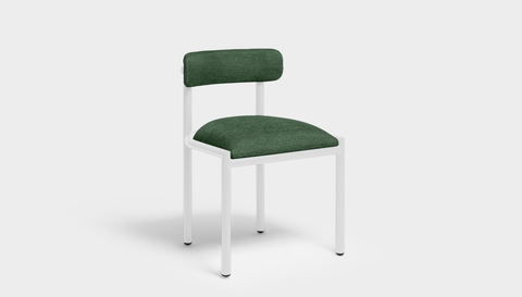 reddie-raw dining chair 50W x 48D x 72H *cm (45H seat height crushed) / Metal~White / Fabric~Davano Green Cinta metal dining chair