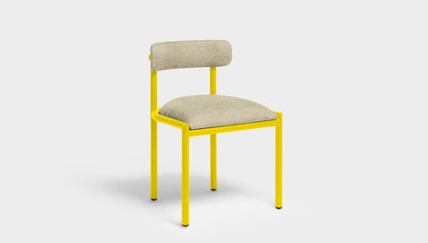 reddie-raw dining chair 50W x 48D x 72H *cm (45H seat height crushed) / Metal~Yellow / Fabric~Blush Cream Cinta metal dining chair
