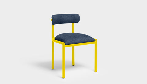 reddie-raw dining chair 50W x 48D x 72H *cm (45H seat height crushed) / Metal~Yellow / Fabric~Blush Navy Cinta metal dining chair