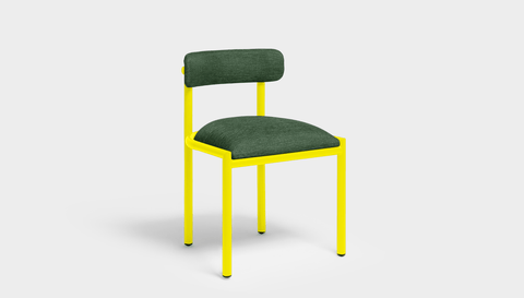 reddie-raw dining chair 50W x 48D x 72H *cm (45H seat height crushed) / Metal~Yellow / Fabric~Davano Green Cinta metal dining chair