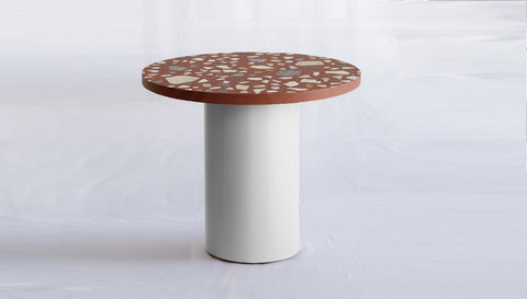 reddie-raw round 100dia x 75H *cm / Collab~Pink / Metal~White Dora Drum Table Round - COLLAB
