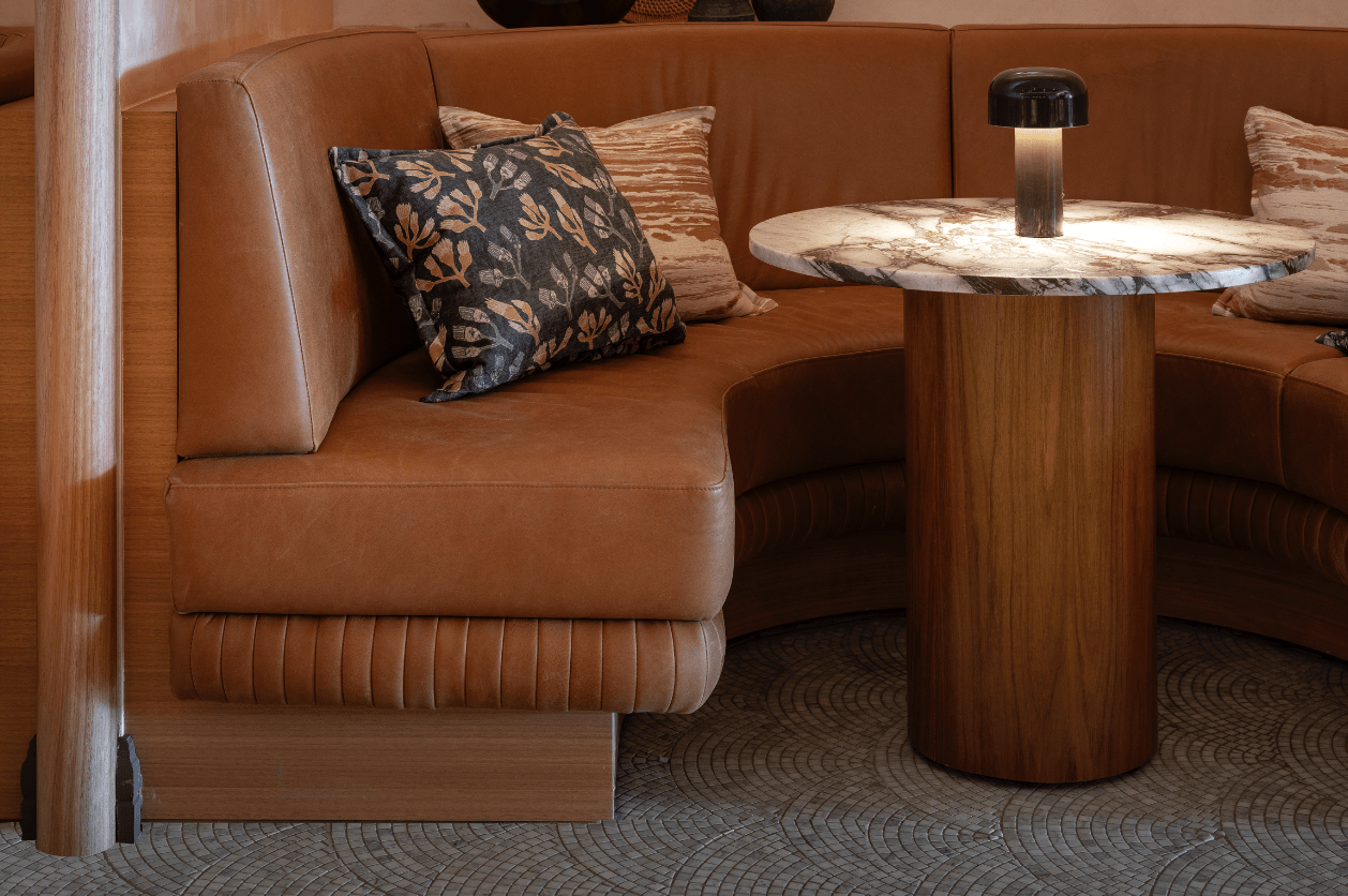 reddie-raw round Dora Drum Table Round - Marble