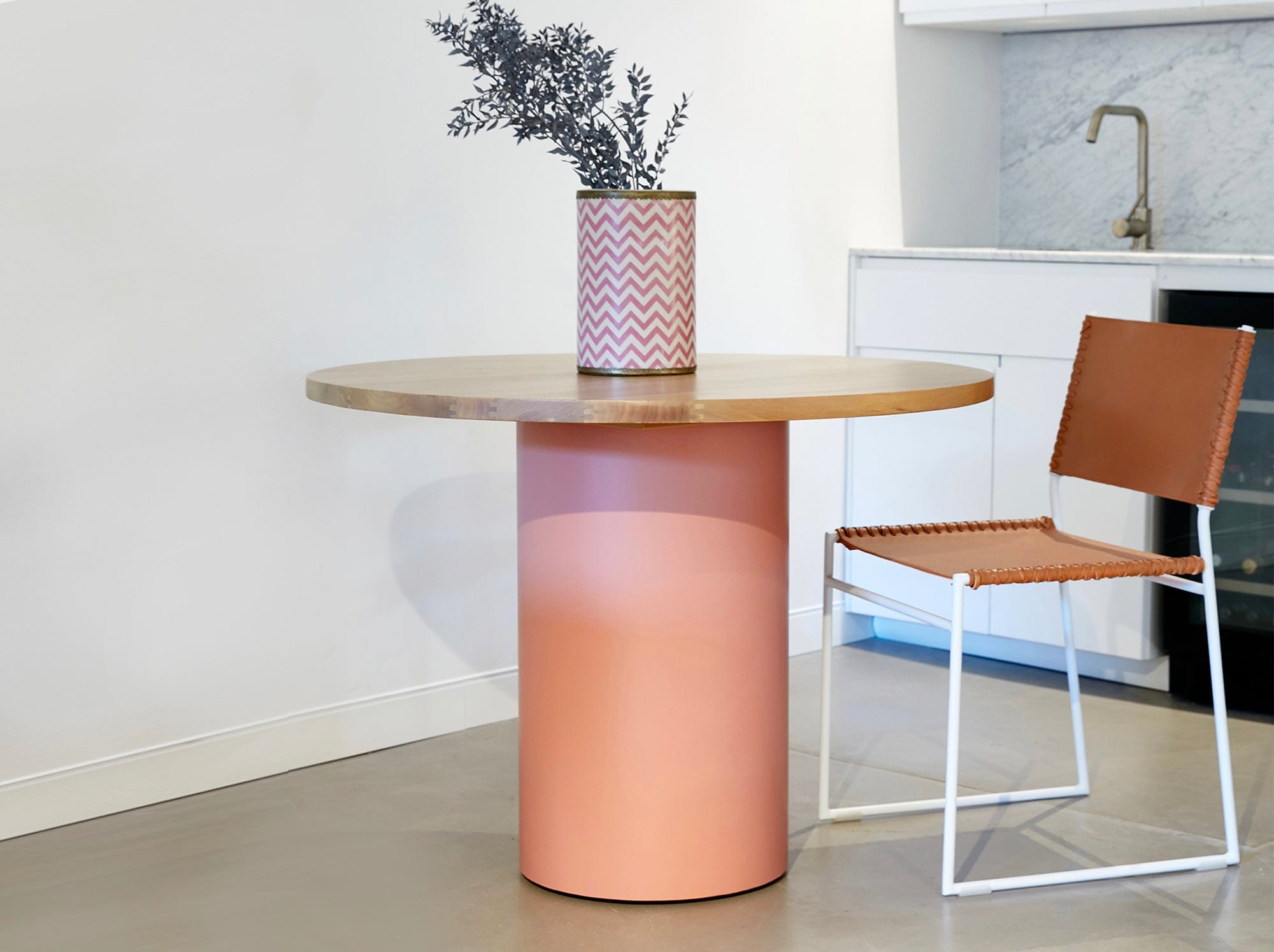 reddie-raw round Dora Drum Table Round- Wood