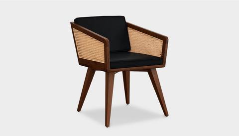reddie-raw dining chair 57W x 60D x 74H *cm (46H seat) / Solid Reclaimed Teak Wood~Walnut / Fabric~Ambient Charcoal Jay Rattan Chair