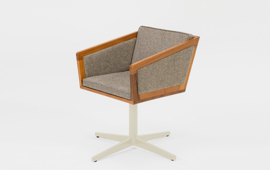 reddie-raw stool 50W x 48D x 72H *cm (45H seat height crushed) / 100% Wool Fabric~Textile 23 402 black stripe / Metal~Cream Jay Swivel Chair